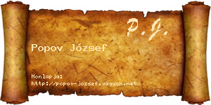 Popov József névjegykártya
